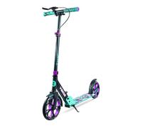 Zinc Verge Pro Kids Scooter - Big Wheel Kick Scooter for Ages 6+, Foldable 2-Wheel Scooter with 200mm Wheels, Lightweight, Height Adjustable, Rear Footbrake, Supports up to 100kg, Black & Green