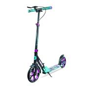 Zinc Verge Pro Kids Scooter - Big Wheel Kick Scooter for Ages 6+, Foldable 2-Wheel Scooter with 200mm Wheels, Lightweight, Height Adjustable, Rear Footbrake, Supports up to 100kg, Black & Green