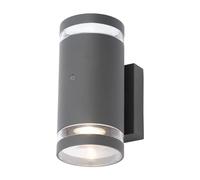 Forum Lens Wall GU10 Up/Downlight with Photocell IP44 - Anthracite - ZN-34042-ANTH