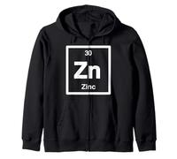 Zinc - Zn Periodic Table of Elements, Science Gifts Zip Hoodie