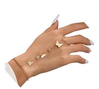 Zincs Alloy Hand Chain With Adjustable Length Gold Plated Stackable Jewelry Comfortable Daily Wear Wristchain Trendy Gold Bracelets For Women
