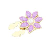 Zincs Alloy Pearl Cufflink with Seven Petal Enameled Flower Button Cover for Formal Shirts and Business Attire Floral Cufflink