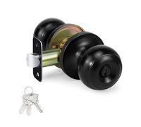 Zincs Alloy Rotation Round Door Knobset Handle Round Shaped Entrance Doorknob for Hallway Closet Easy to Use Zinc Alloy Rotation Door Knobset Handle for Entrance Passages