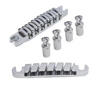Zincs Alloy Split Guitar Bridge Playability Bridge Tailpiece Replacement Split Guitar Tailpiece Top Hanging String Individual Saddles