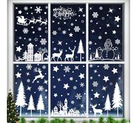 Zindoo 318 PCS Christmas Window Stickers, 10 Sheets Christmas Decorations