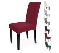 Zindoo Chair Covers for Dining Chair 4 Stretch Removable Washable, Wine Red | Dining Chair Slipcovers, Spandex Dining Room Chair Covers, Protector Seat Covers for Wedding Hotel Restaurant Banquet Kitchen