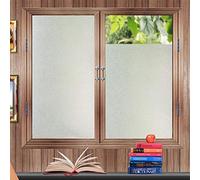 Zindoo Frosted Privacy Window Film Self Adhesive Opaque Stained Glass Window Film Anti-UV Vinyl Bathroom Window Clings Window Stickers 44.55CMX200CM