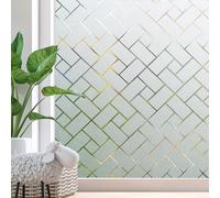 Zindoo Privacy Window Film Frosted, Static Cling Glass Window Frosting Film Anti-UV, Opaque Decorative Window Covering Sticker for Bathroom Kitchen Bedroom Office 90 x 200 cm