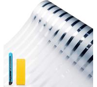 Zindoo Window Film Privacy Frosted Stripe Patterns Window Frosting Film No Glue Static Cling UV Protection Self Adhesive for Home Office, 59.5x120cm