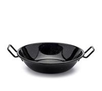 Zinel 4502 Pan Kadai/Wok with Handles, Enamel, Black/White Dots, 22cm