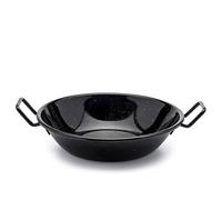 Zinel 4503 Pan Kadai/Wok with Handles, Enamel, Black/White Dots, 24cm