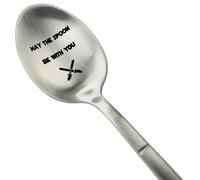ZINELLO DESIGN - Coffee & Dessert Spoon Stainless Steel 18/10 Laser Engraving "May the spoon be with you" | Original Geek Gift Premium Design Kitchen Accessory