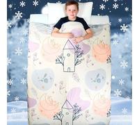 Zinello Design Cooling Blanket Kids - Summer Blanket FrostWeave Q-Max >0.4 Moon House Design Throw Blanket Breathable Baby Cooling Single (150x200cm (59x79in))