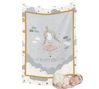 Zinello Design - Extra Soft Microfibre Fleece Baby Blanket 120 x 75 cm with Message of Love - Newborn Blanket for Baby Girl or Boy with Gift Box (My Little Miracle - Girl)
