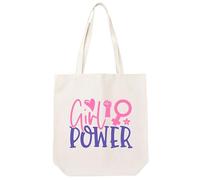 Zinello Design Girl Power Tote Bag for Women - 100% Cotton Feminist Gift Personalised Bag - Women Empowerment Gift Sister Friend Teacher Original