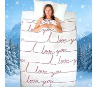 Zinello Design I Love You Refreshing Blanket - Romantic Anti-Heat Q-Max >0.4 Refreshing Duvet Summer Couple Love (150 x 200 cm)