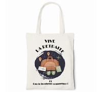 Zinello Design - Tote bag 100% reusable cotton, long handles - several designs: Future Dad, Retire, Mistress, Godmother, Granny, Girl Power, Feminism, Ecru, 40 x 35 x 10 cm