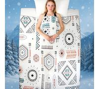 Zinello Design Tribal Cooling Blanket - Geometric Ethnic Anti-Heat Q-Max >0.4 Cooling Duvet Summer Boho (130 x 170 cm)