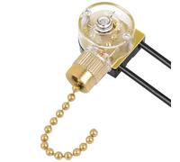 Zing Ear Ceiling Fan Switch - On-Off Speed Control, Pull Chain Compatible with Hunter Fans (Brass Chain)