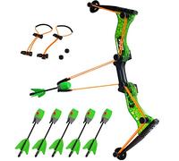 Zing HyperStrike Bow Youth Archery Pack, 1 Clear Green Bow, 6 Green Zonic Whistle Arrows and 1 Extra Orange Replacement Bungee, Eco-Friendly Packaging, Shoots Arrows Over 250 Feet
