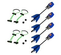 Zing Hyperstrike Bungee & Arrow Replacement Set - 2 Green HyperStrike Bungees & 4 Blue Zonic Whistle Arrows, For HYPERSTRIKE BOWS ONLY
