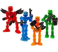 Zing Klikbot - Heros, Complete Set of 4 Poseable Action Figures with Weapons, Includes Four Translucent KlikBot, Stop Motion Animation Figures