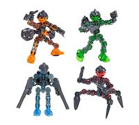 Zing Klikbot, Series 3 Guardians, Complete Set of 4 Poseable Action Figures with Weapons, Includes Blitz, Sabre, Barrage and Tempest, Translucent, Stop Motion Animation Figures