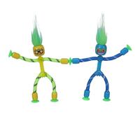 Zing RopeBot Suction Toy - Action Figure with Suction Hands & Feet | Engaging Sensory Play & Window Climber | Quiet Travel Toy for Car & Plane | Interactive Toy for Kids 4-8 (Yellow + Blue)
