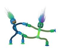 Zing RopeBot Suction Toy - Action Figure with Suction Hands & Feet | Engaging Sensory Play & Window Climber | Quiet Travel Toy for Car & Plane | Interactive Toy for Kids 4-8 (Blue + Green)