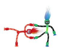 Zing RopeBot Suction Toy - Action Figure with Suction Hands & Feet | Engaging Sensory Play & Window Climber | Quiet Travel Toy for Car & Plane | Interactive Toy for Kids 4-8 (Red + Green)