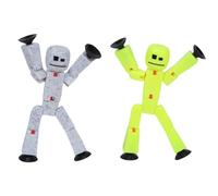 Zing StikBot Dual Pack - Includes 2 StikBots - Collectible Action Figures and Accessories, Stop Motion Animation, Ages 4 and Up (Yellow Highlighter and Cream & Cookies)