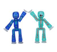 Zing StikBot Dual Pack - Includes 2 StikBots - Collectible Action Figures and Accessories, Stop Motion Animation, Ages 4 and Up (Clear Shallows & Azure)