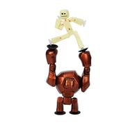 Zing StikBot & Mega Monster Stop-Motion Animation Pack - Exclusive Figure, Creative Toy for Kids Age 4+ (Bronze + Butter Yellow)
