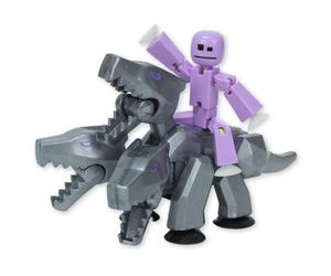 Zing StikBot & Mega Monster Stop-Motion Animation Pack - Exclusive Figure, Creative Toy for Kids Age 4+ (Silver + Lavender Purple)
