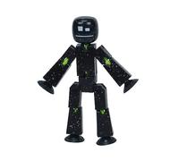 Zing StikBot Single Pack - Includes 1 StikBot - Collectible Action Figures and Accessories, Stop Motion Animation, Ages 4 and Up (Solid Black Sparkle)