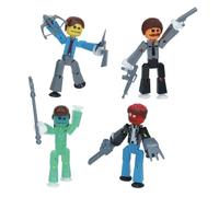 Zing StikBot Zombie Pack - Pack of 4 Printed StikBots with Accessories -Collectible Action Figures and Accessories, Stop Motion Animation, Ages 4 and Up