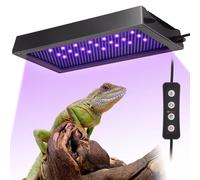 Zingbabu 24W LED UVB Reptile Light, Dimmable UVA UVB Lamp with Timer & 3 Modes, Adjustable 5.0-20.0 Output, 6500K Daylight LED Reptile Tank Light for Bearded Dragons, Tortoises, Snakes 20-40 Gallon