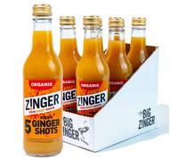 Zinger 5 Shot Organic Ginger Shots 6x330ml 30 Servings Refreshing Fiery
