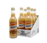 Zinger Ginger 6x330ml - 30 shots Dosing Bottle - Organic plant based shots with 18.4g pressed juice - Natural kick - No added sugar