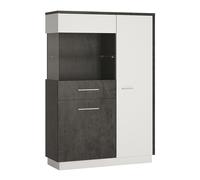 zinger left handed low wooden display cabinet in grey and white