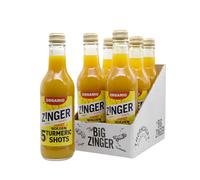 Zinger Turmeric 6x330ml - 30 shots Dosing Bottle - Plant based shots with golden turmeric juice - Natural kick - No added sugar