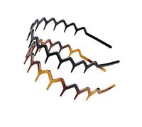 ZingFsh 2Pcs Zig Zag Headbands for Women Men,Non-slip Plastic Headband with Teeth Comb, Classic 90s Wavy Hair Accessories for Daily Styling