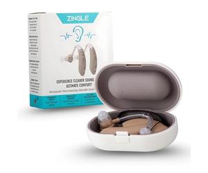 Zingle Hearing Amplifier Aid Rechargeable Digital Personal Sound Amplifier Devices PSAP for Seniors,Behind The Ear,BTE,TV,2-Pack