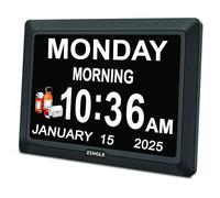 Zingle Large 10-inch Wifi Dementia Clock Digital Calendar Alarm Clock HD Screen with Remote Control, Large Letters Clear Display Date Alarm, Wall Calendar with Photo Frame Function for Elderly Kids