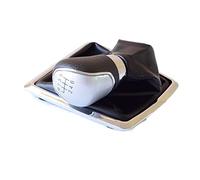 Zingori Car Gear Shift knob LeatherABS Plastic 5/6 for Speed MT Gear Shift Knob with Black DustProof Cover for Focus 2 MK2 for Fiesta for Kuga 2008 2009 2010(Silver-5Speed)