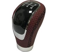 Zingori Car Gear Shift knob Universal Black Leather Car Gear Shift Knob AT MT ARM Manual Stick Lever Pen Shifter Word Pads Adapters Auto Parts(Black Red)
