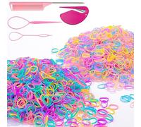 Zingso Hair Elastics Small Hair Ties, 2000pcs Rubber Bands for Hair Baby Thin Hair Ties Mini Hair Styling Accessories Ponytail Holders for Toddler Kids Baby Girls No Hurt