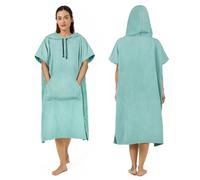 Zingtto Surf Poncho Changing Robe Extra Large Thick Towel Poncho for Men Women with Hood Pocket for Beach Swimming, 41"x33", Teal