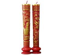 ZINGZIHOME Chinese Dragon and Phoenix Wedding Candles Red Traditional Double Happiness 1 Pair, 9.84 Inch Tall x 2 Inch Diameter, Great for Chinese Weddings Decoration as Well as Special Events