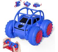 zingzoom Direct Charging Remote Control Cars, 2.4Ghz Amphibious 360° Flip Rc Stunt Car, All Terrain 4WD Child's Toy Vehicle with LED Light, Car Games Age 3-12 Boys Girls Kids Birthday Gifts Presents